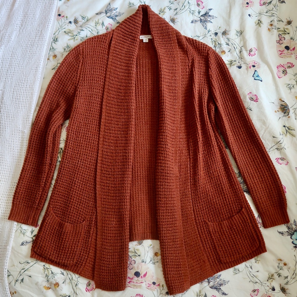 Merona Burnt Orange Cardigan Sweater L